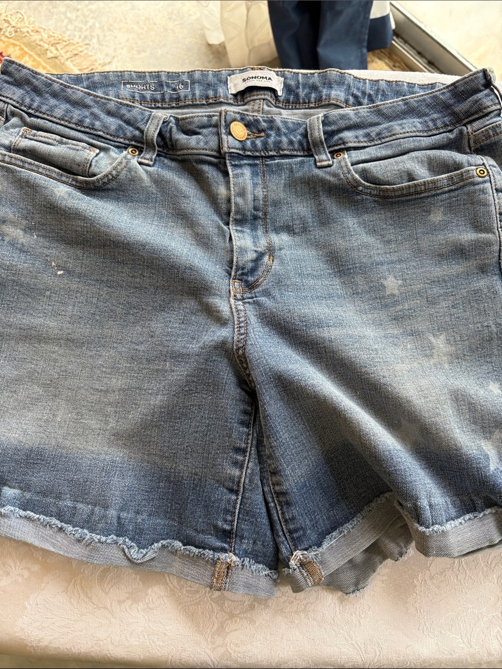 Sonoma Faded Blue Denim Cutoff Shorts